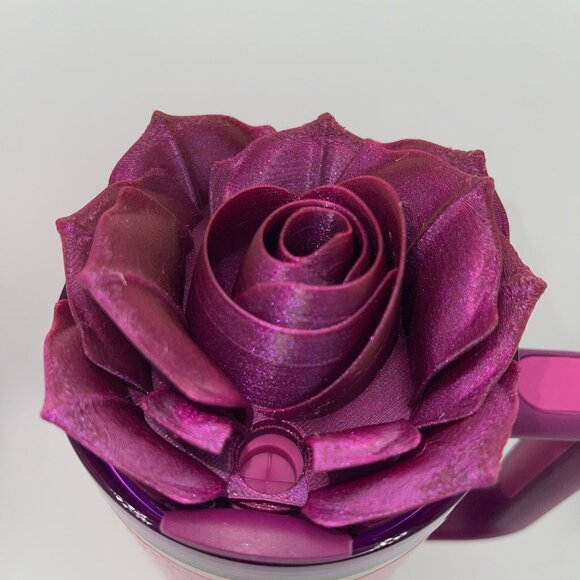 3D Rose Tumbler Topper that fit the new Barbie x Stanley 70s Superstar lids - Picture 6 of 9